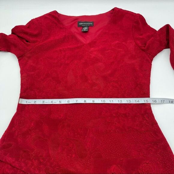 Connected Apparel LS Asymmetric Tiered Dress Size 10 - Picture 13 of 16